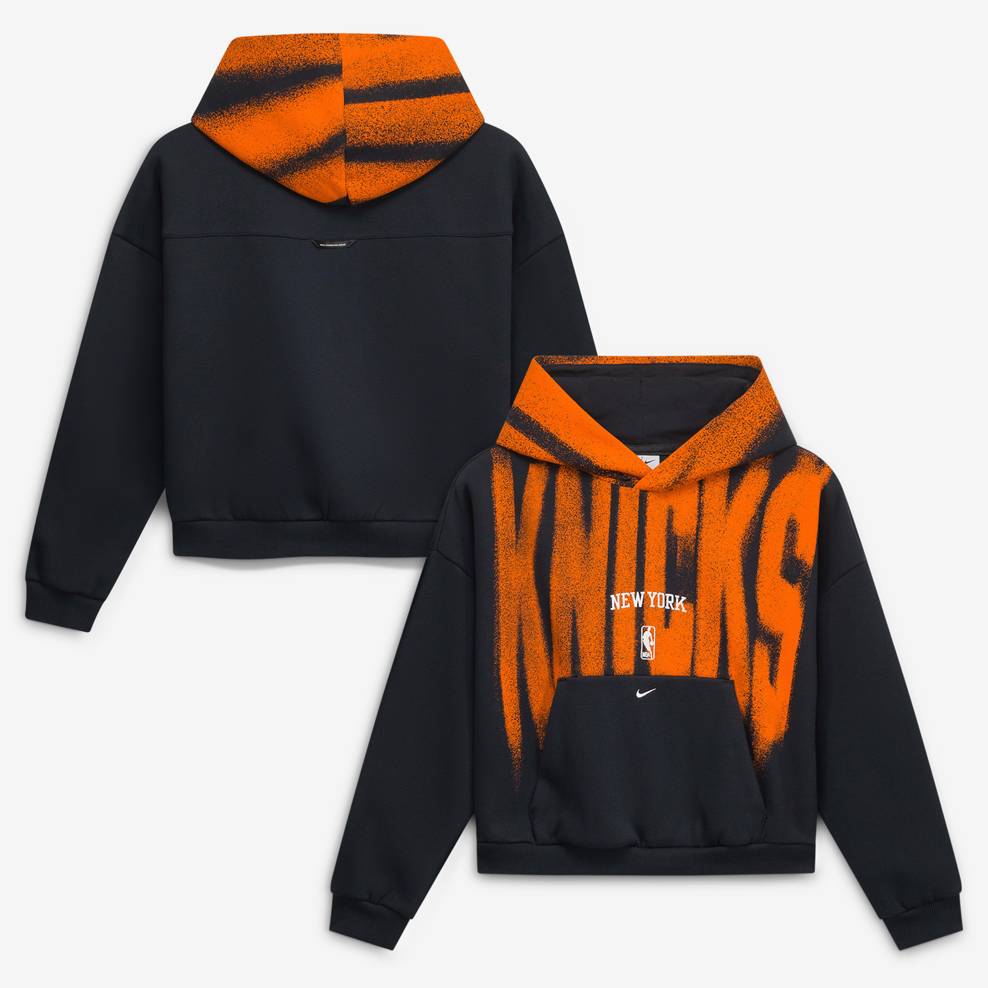Youth Nike Black New York Knicks 2026/27 Standard Issue Authentic Wordmark Fleece Pullover Hoodie