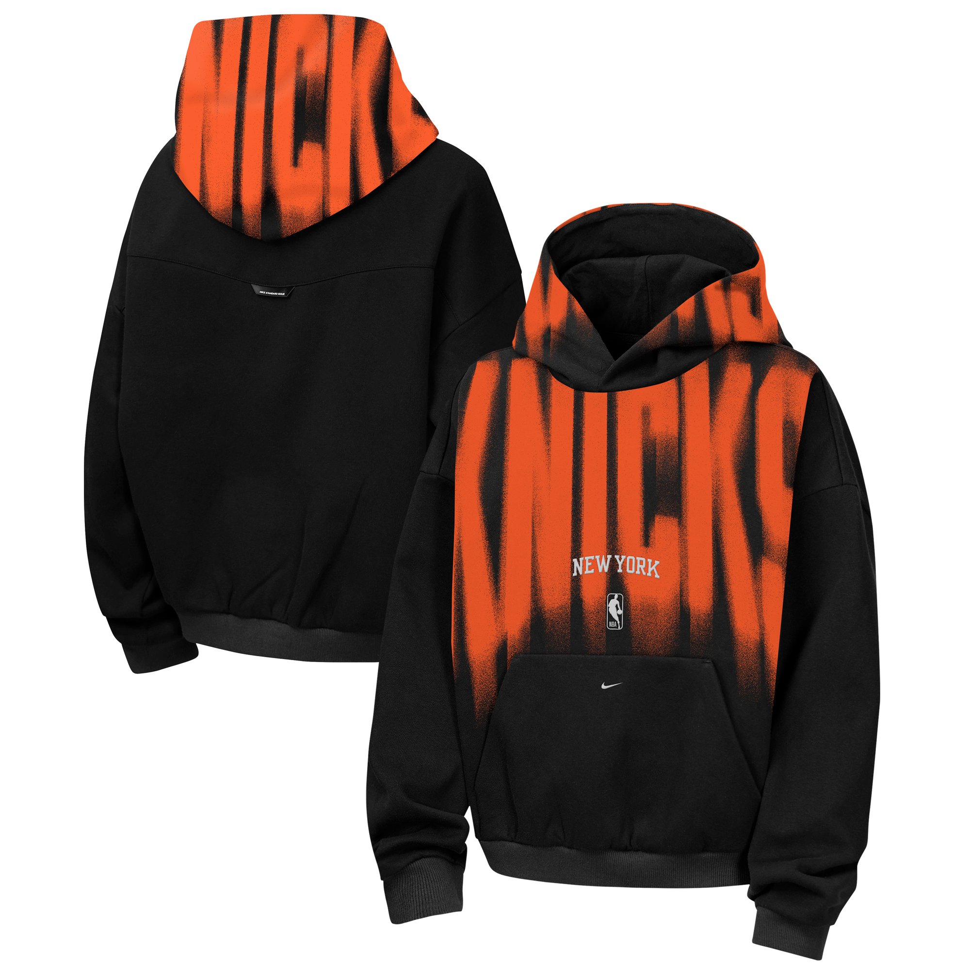 Youth Nike  Black New York Knicks 2026/27 Standard Issue Authentic Wordmark Fleece Pullover Hoodie