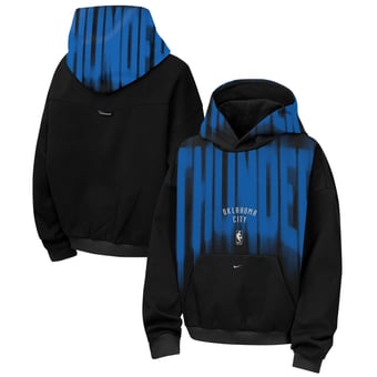 Youth Nike  Black Oklahoma City Thunder 2026/27 Standard Issue Authentic Wordmark Fleece Pullover Hoodie