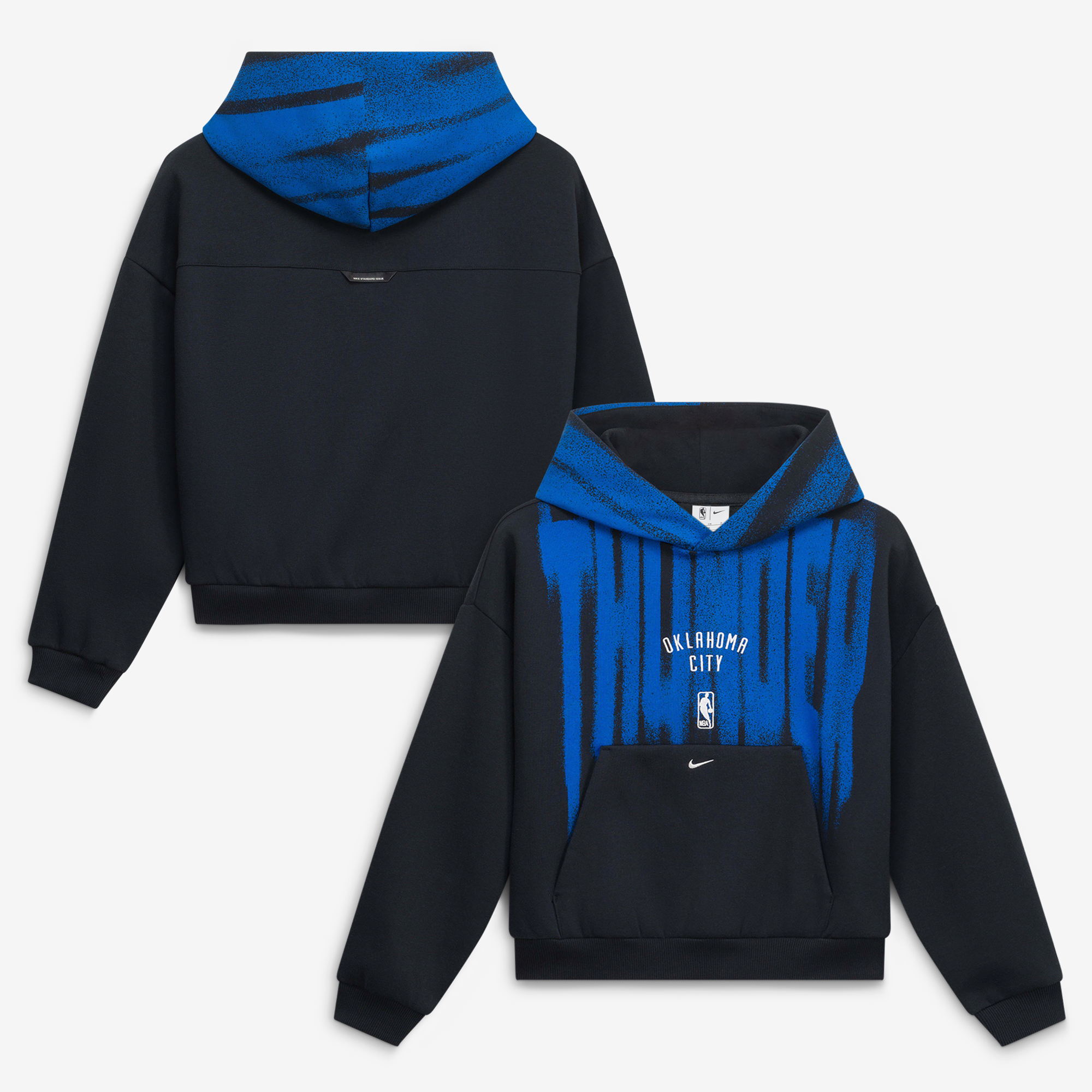 Youth Nike Black Oklahoma City Thunder 2026/27 Standard Issue Authentic Wordmark Fleece Pullover Hoodie