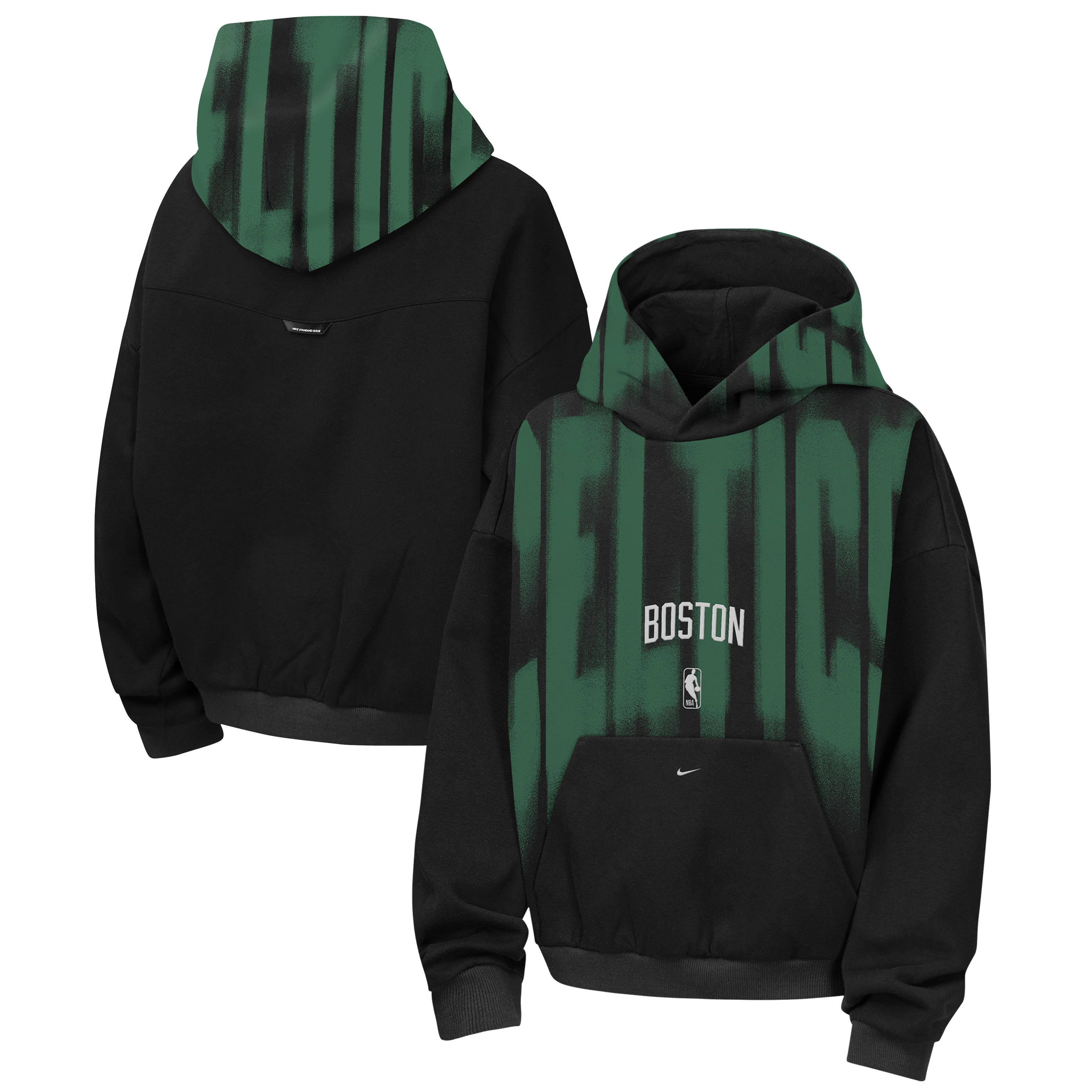 Youth Nike  Black Boston Celtics 2026/27 Standard Issue Authentic Wordmark Fleece Pullover Hoodie