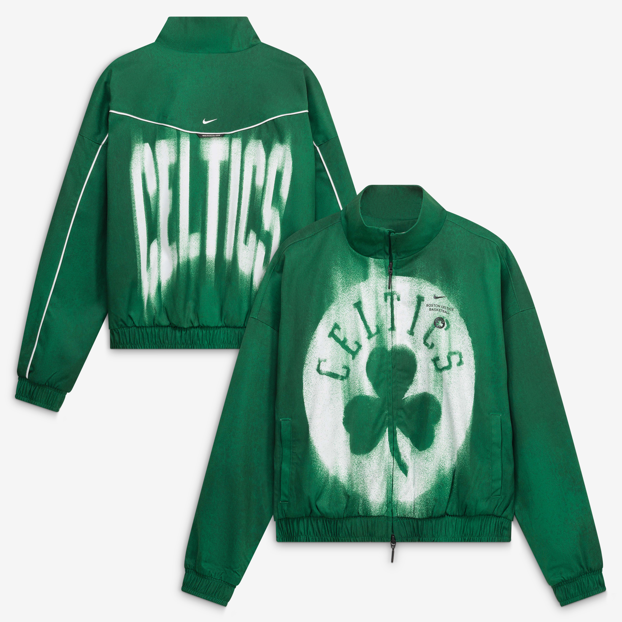Nike Youth Boston Celtics Worn With Obsession Standard Issue Game Theater Dri-FIT Woven Jacket, Medium, Green