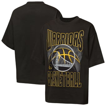 Youth Outerstuff Black Golden State Warriors Ballin Rockers Oversized Fashion T-Shirt