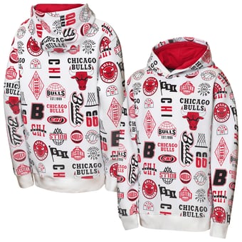 Youth Outerstuff White Chicago Bulls 3-and-D Allover Hoodie