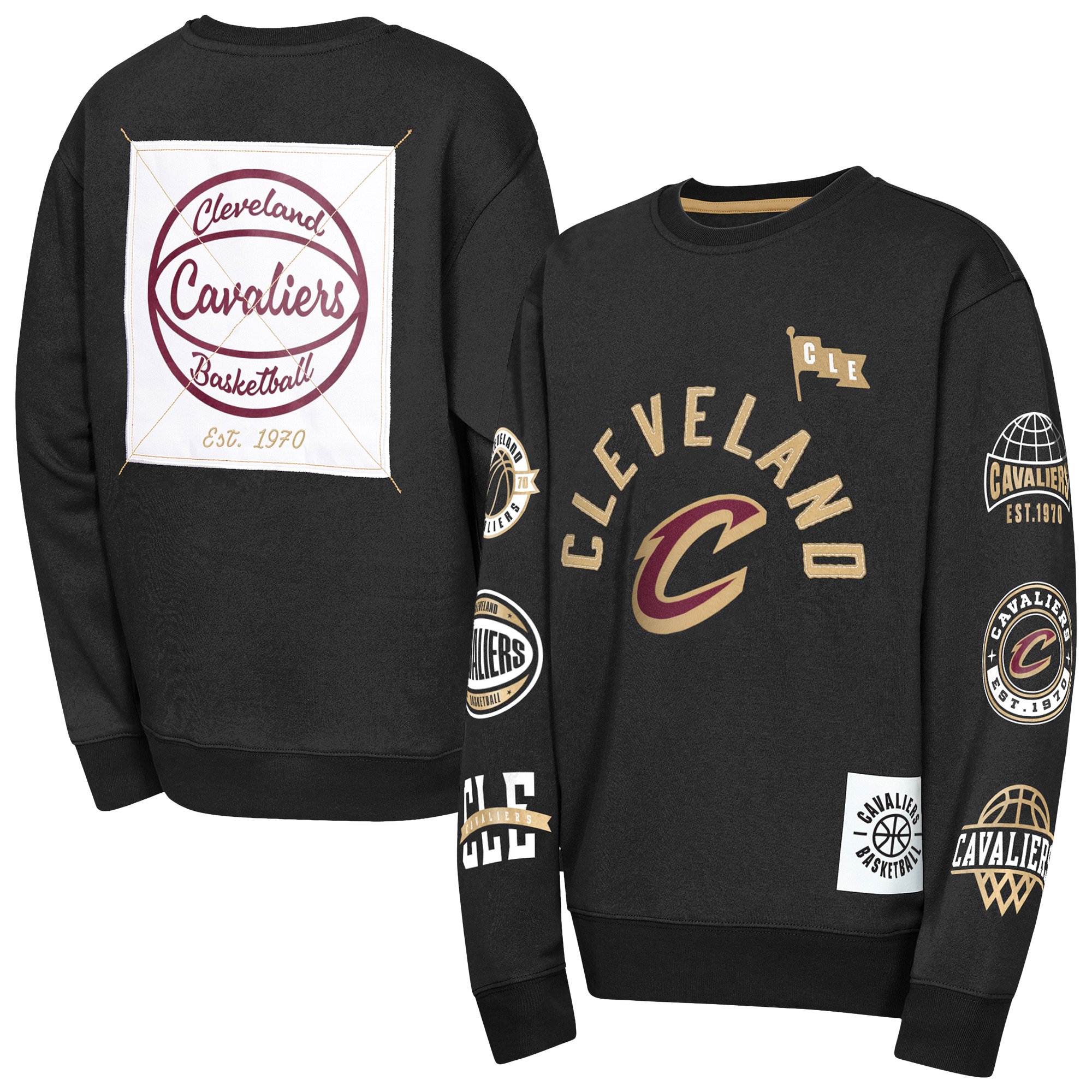 Youth Outerstuff Black Cleveland Cavaliers Decorated Honor Sweatshirt