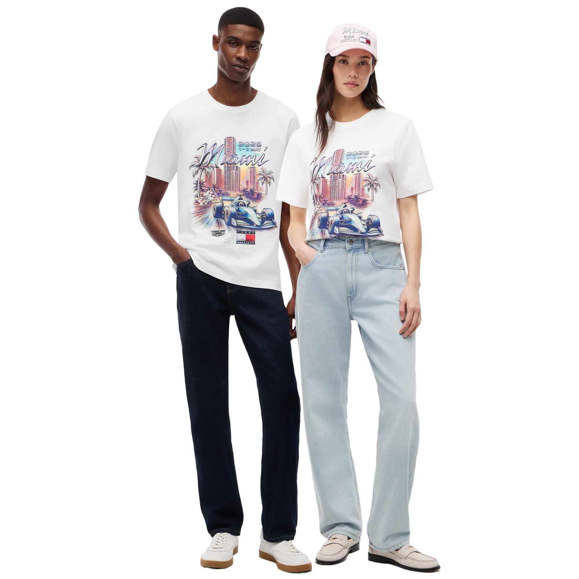 Cadillac Tommy Hilfiger Special Edition Miami Graphic T-Shirt - White - Unisex