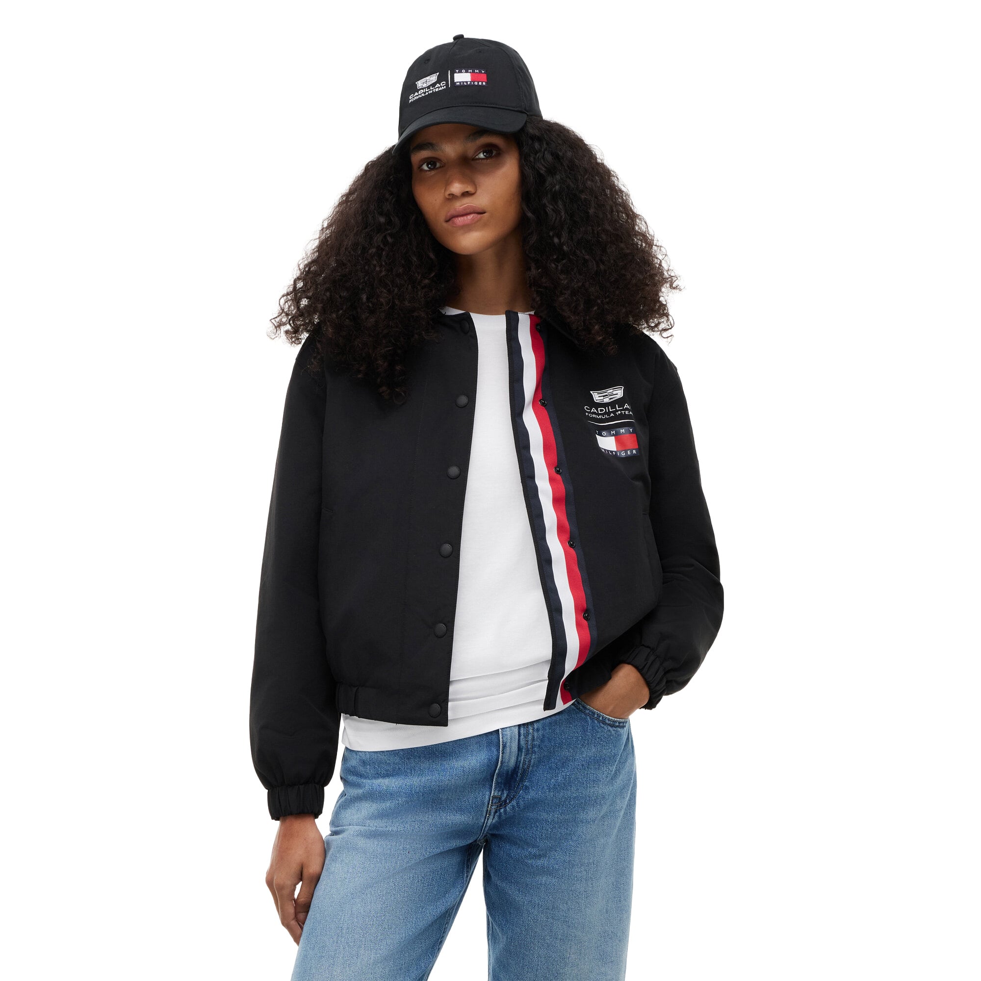 Cadillac Tommy Hilfiger Logo Cropped Jacket - Womens