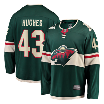 Men's Fanatics Quinn Hughes Green Minnesota Wild Home Breakaway Jersey