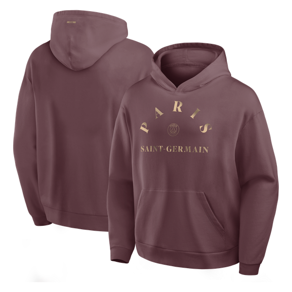 Sweat à capuche oversize PSG Elements - Prune