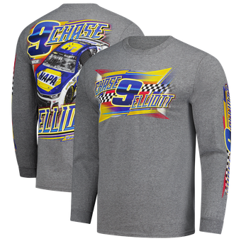 Men's Classic Ink Heather Charcoal Chase Elliott Long Sleeve T-Shirt