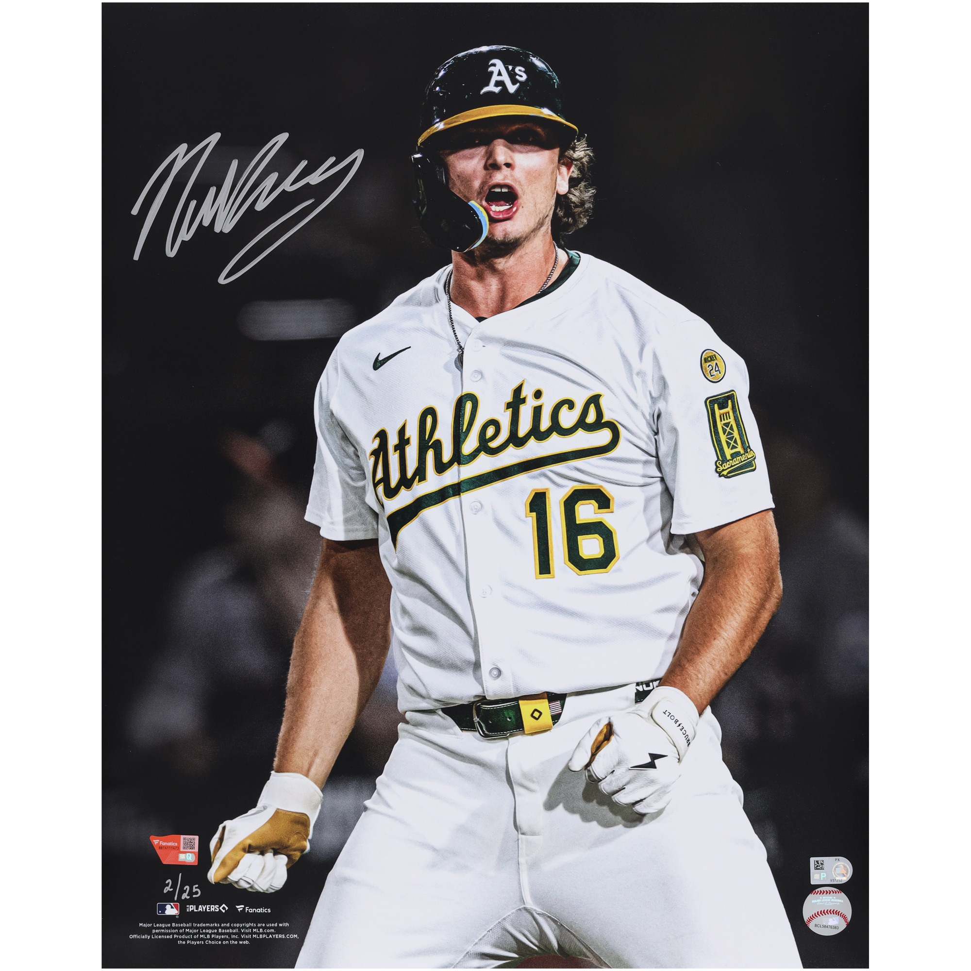 Nick Kurtz Athletics Autographed 16" x 20" Unleashed Photograph - Limited Edition of 25