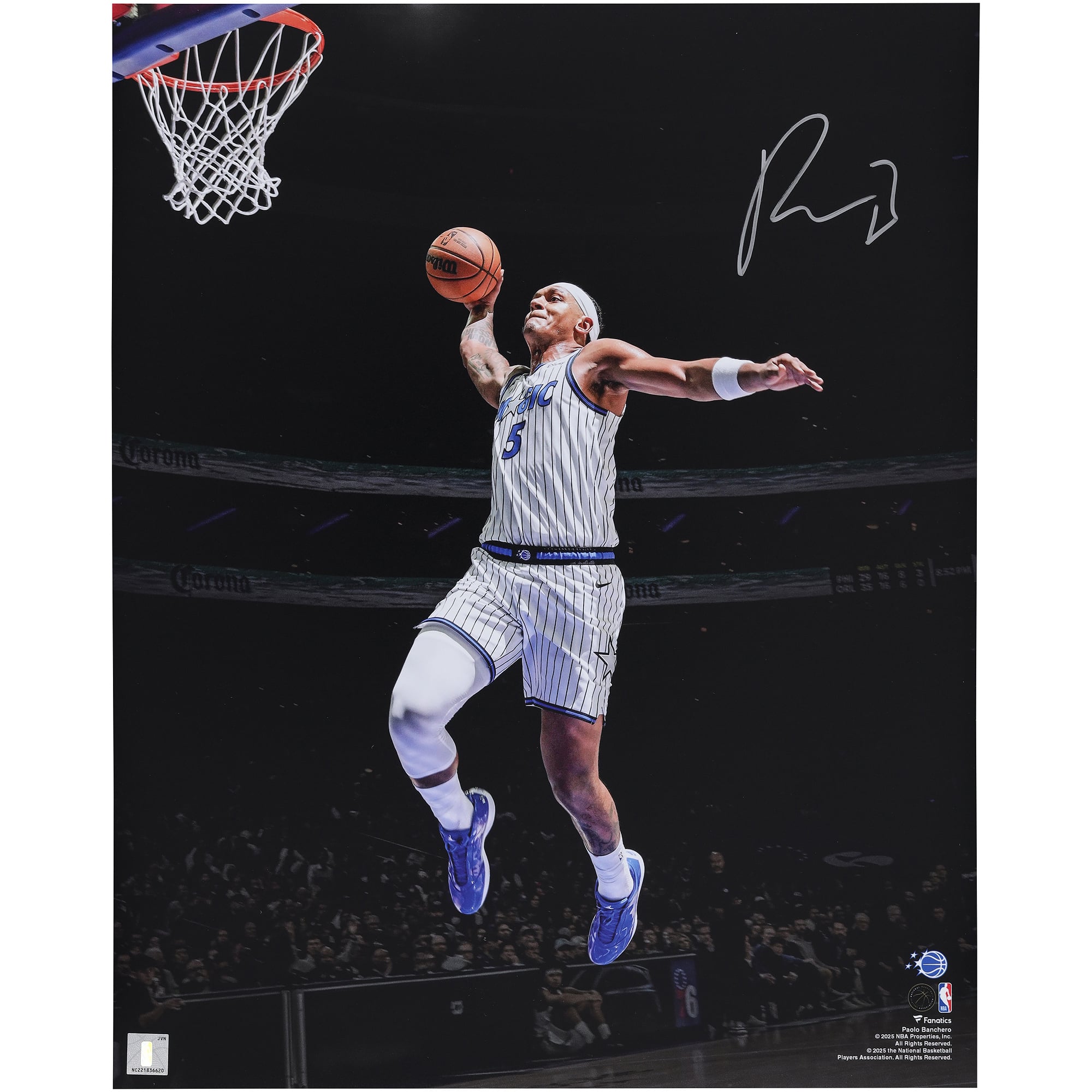Paolo Banchero Orlando Magic Autographed 16" x 20" Dunk vs. 76ers Spotlight Photograph