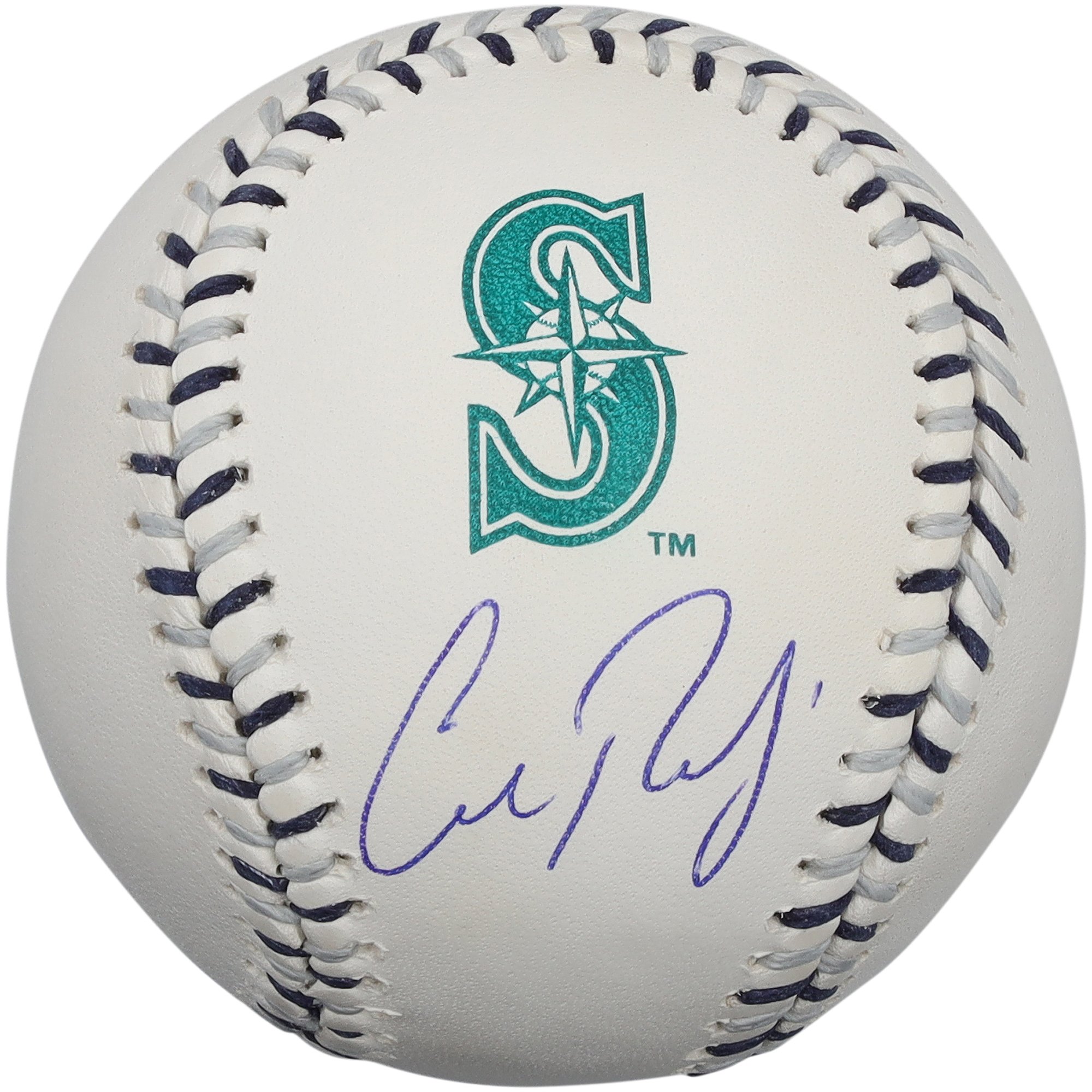 Cal Raleigh Seattle Mariners Autographed Team Color Laces Baseball
