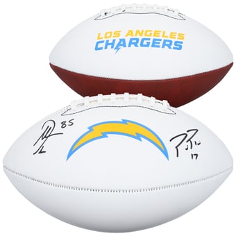 Philip Rivers & Antonio Gates Los Angeles Chargers Autographed Franklin White Panel Football