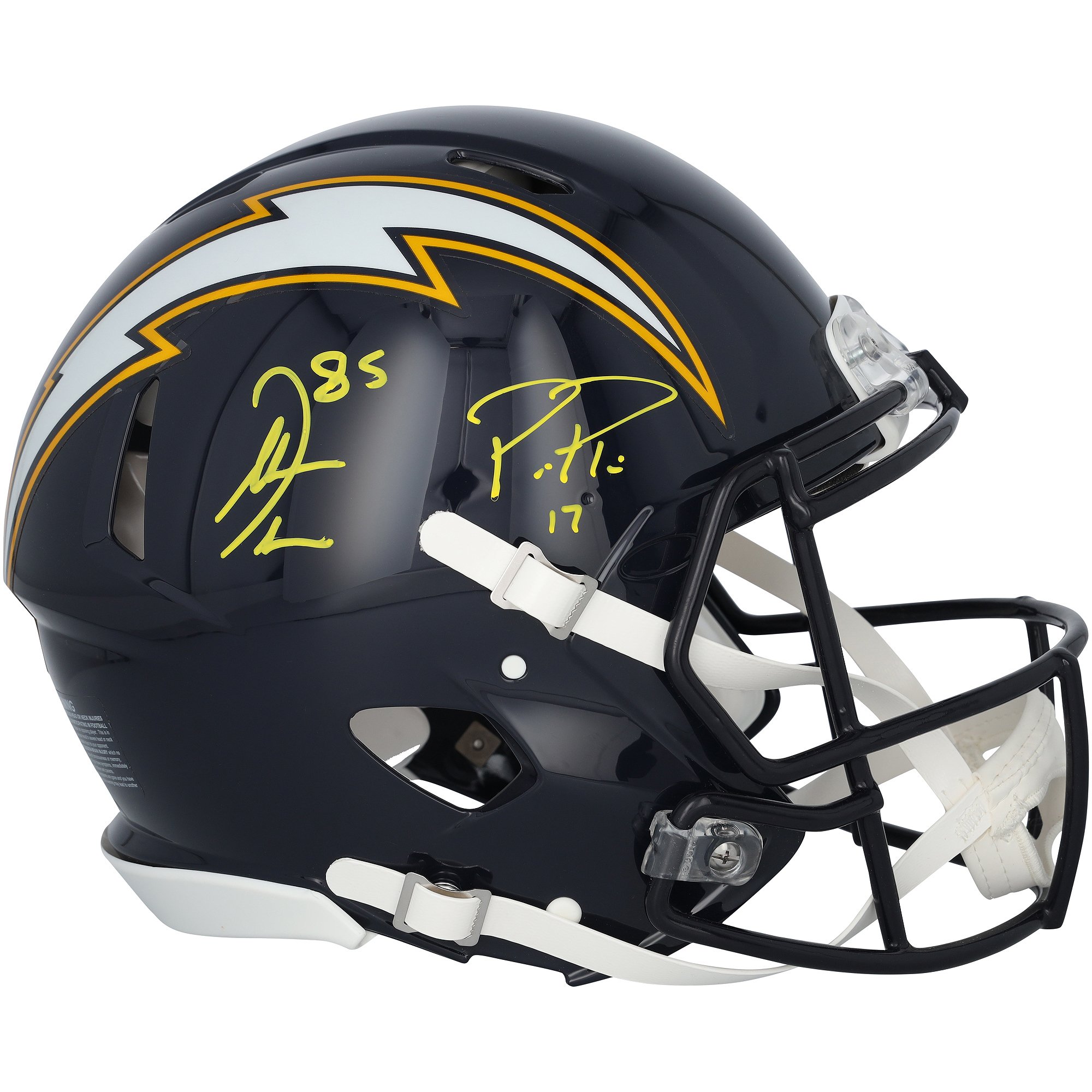 Philip Rivers & Antonio Gates San Diego Chargers Autographed Riddell 1988-2006 Throwback Speed Authentic Helmet