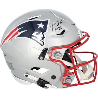 TreVeyon Henderson New England Patriots Autographed Riddell Speed Flex Authentic Helmet