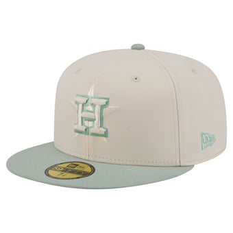 Men's New Era Cream/Green Houston Astros Color Pack 59FIFTY Fitted Hat