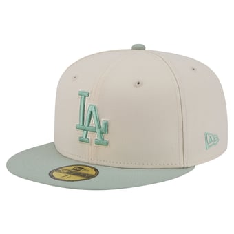 Men's New Era Cream/Green Los Angeles Dodgers Color Pack 59FIFTY Fitted Hat