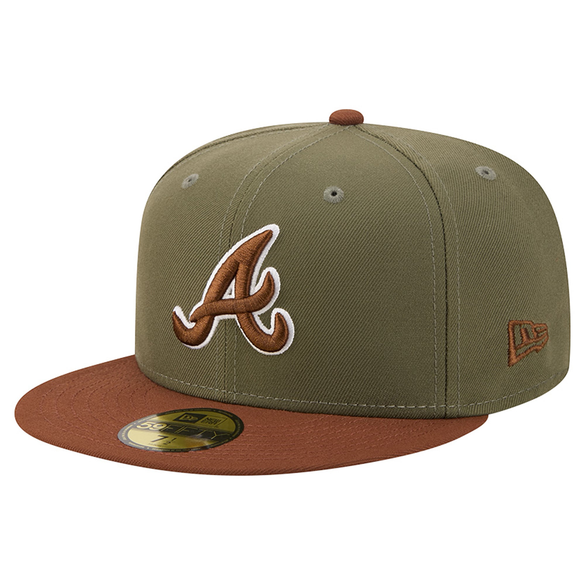 Men's New Era Olive/Brown Atlanta Braves Color Pack 59FIFTY Fitted Hat