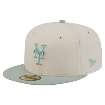 Men's New Era Cream/Green New York Mets Color Pack 59FIFTY Fitted Hat