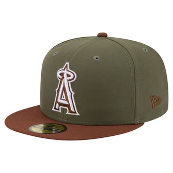 Men's New Era Olive/Brown Los Angeles Angels Color Pack 59FIFTY Fitted Hat