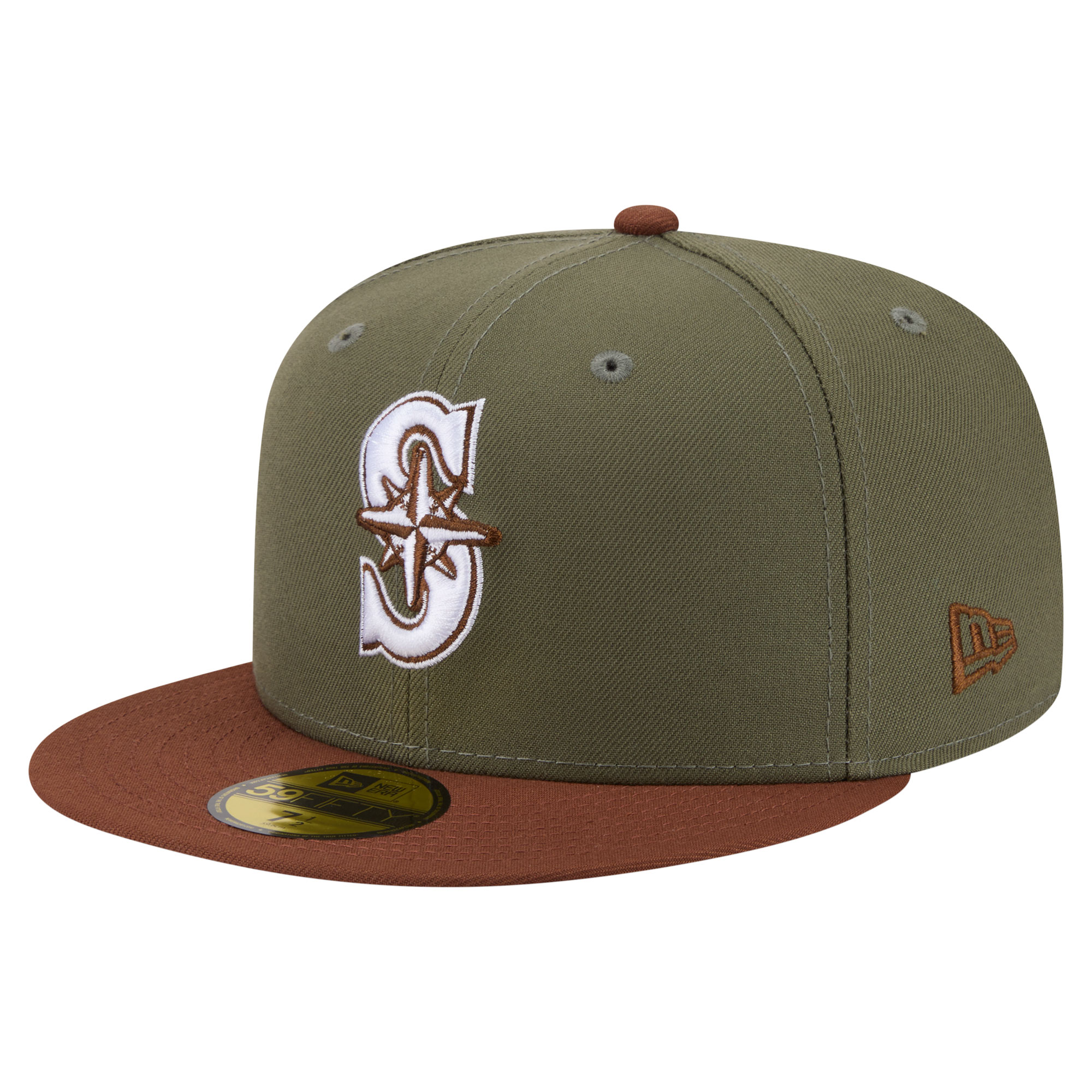 Men’s New Era Olive/Brown Seattle Mariners Color Pack 59FIFTY Fitted Hat