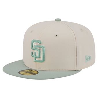 Men's New Era Cream/Green San Diego Padres Color Pack 59FIFTY Fitted Hat