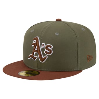 Men's New Era Olive/Brown Athletics Color Pack 59FIFTY Fitted Hat
