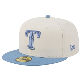Men's New Era Cream/Light Blue Texas Rangers Color Pack 59FIFTY Fitted Hat