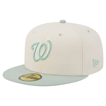 Men's New Era Cream/Green Washington Nationals Color Pack 59FIFTY Fitted Hat