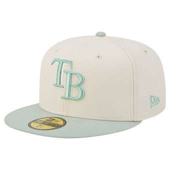 Men's New Era Cream/Green Tampa Bay Rays Color Pack 59FIFTY Fitted Hat