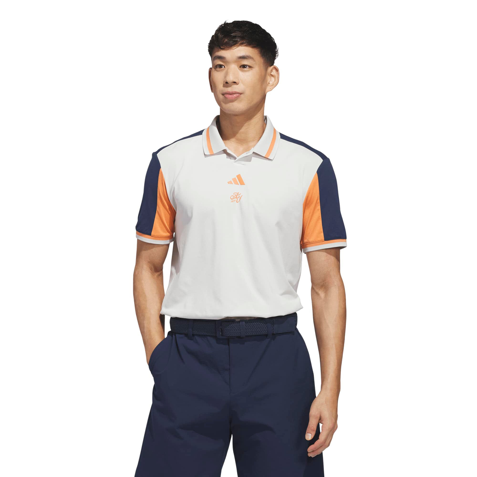 Aston Villa x adidas Golf Beyond The Course Vent Twistknit Polo Shirt - Grey