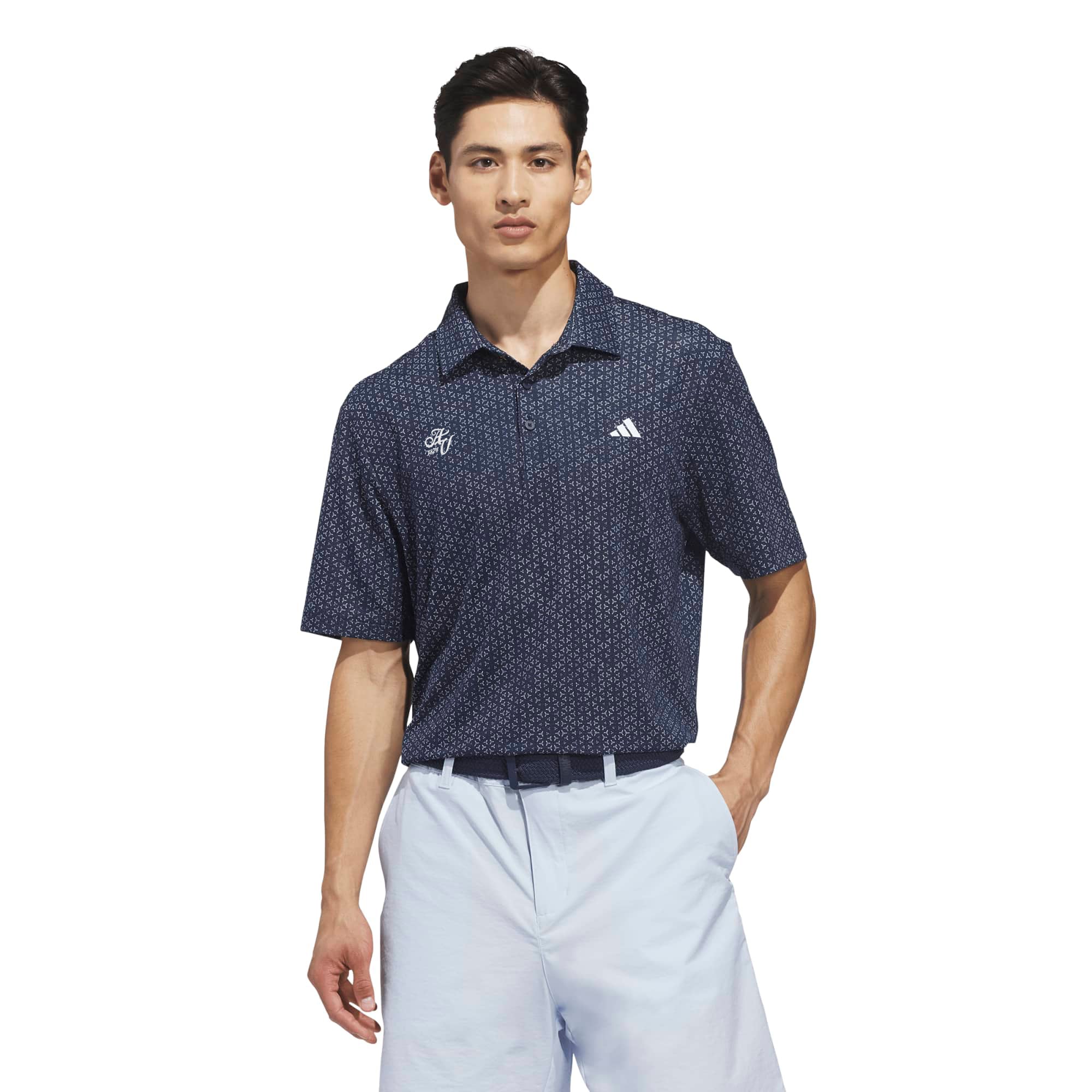 Aston Villa x adidas Golf Ultimate365 Mesh Tango Print Climacool Polo-Shirt – Marineblau