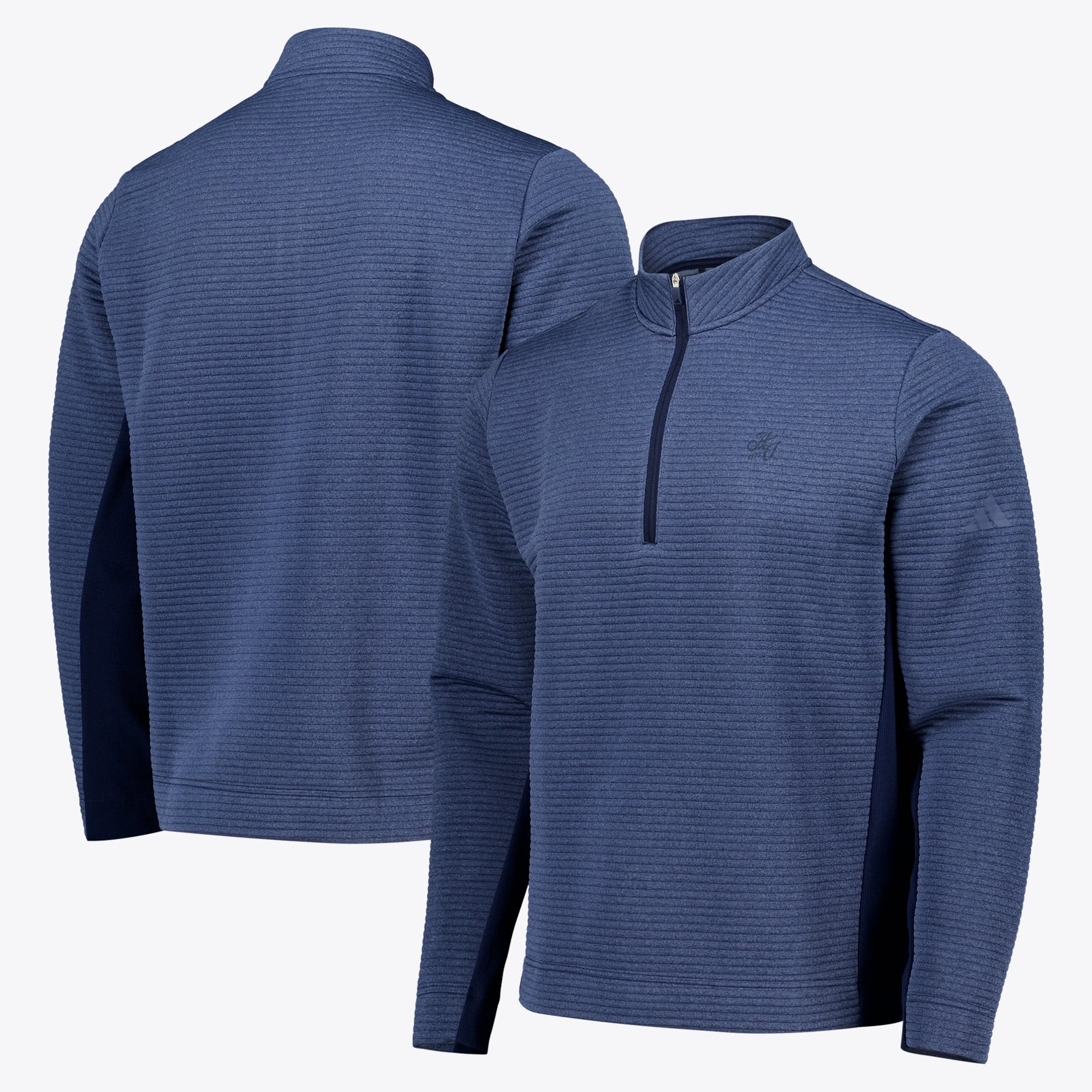 Aston Villa x adidas Golf Ultimate365 DWR Textured Quarter Zip Pullover - Navy