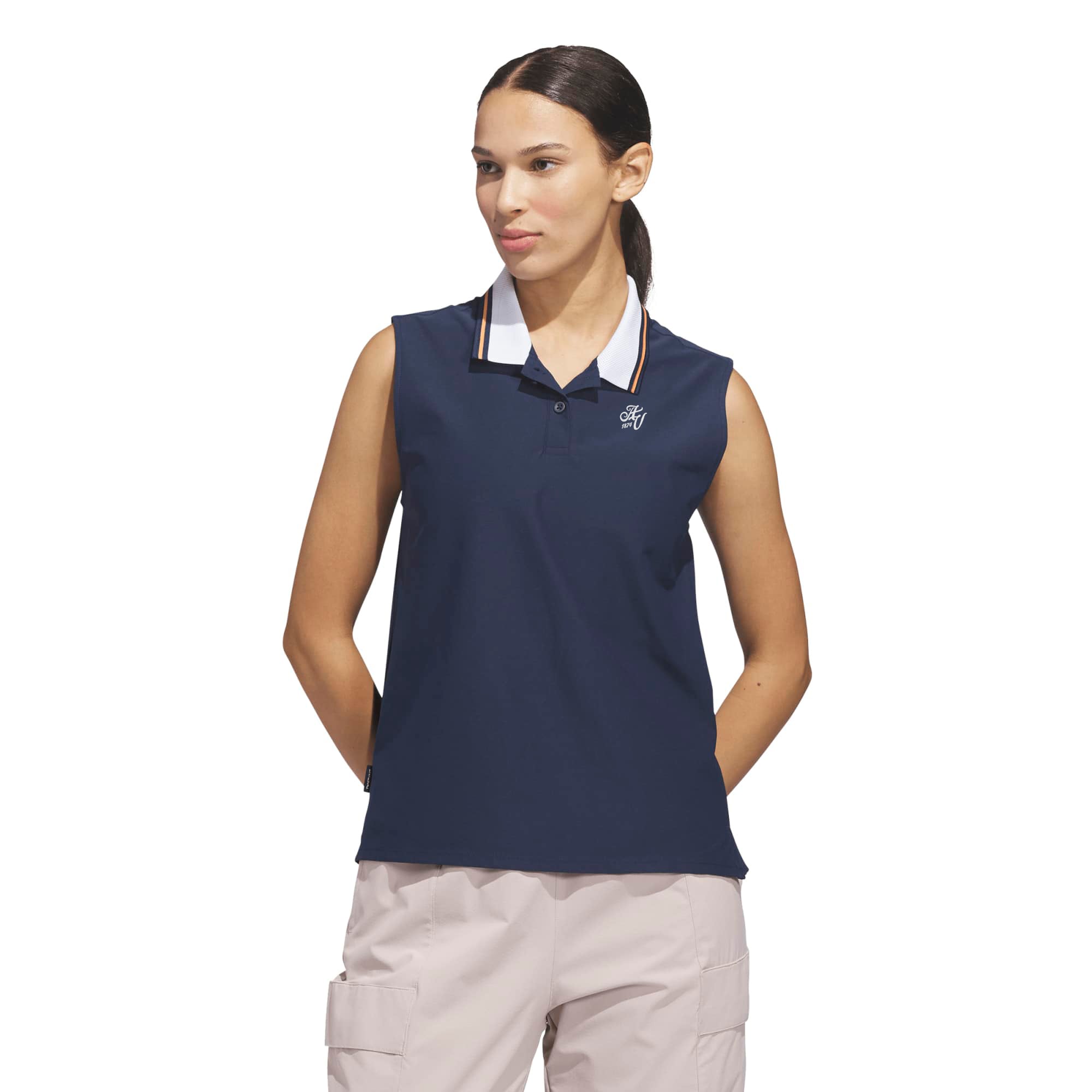Aston Villa x adidas Golf Beyond The Course Twistknit Polo-Shirt – Marineblau – Damen