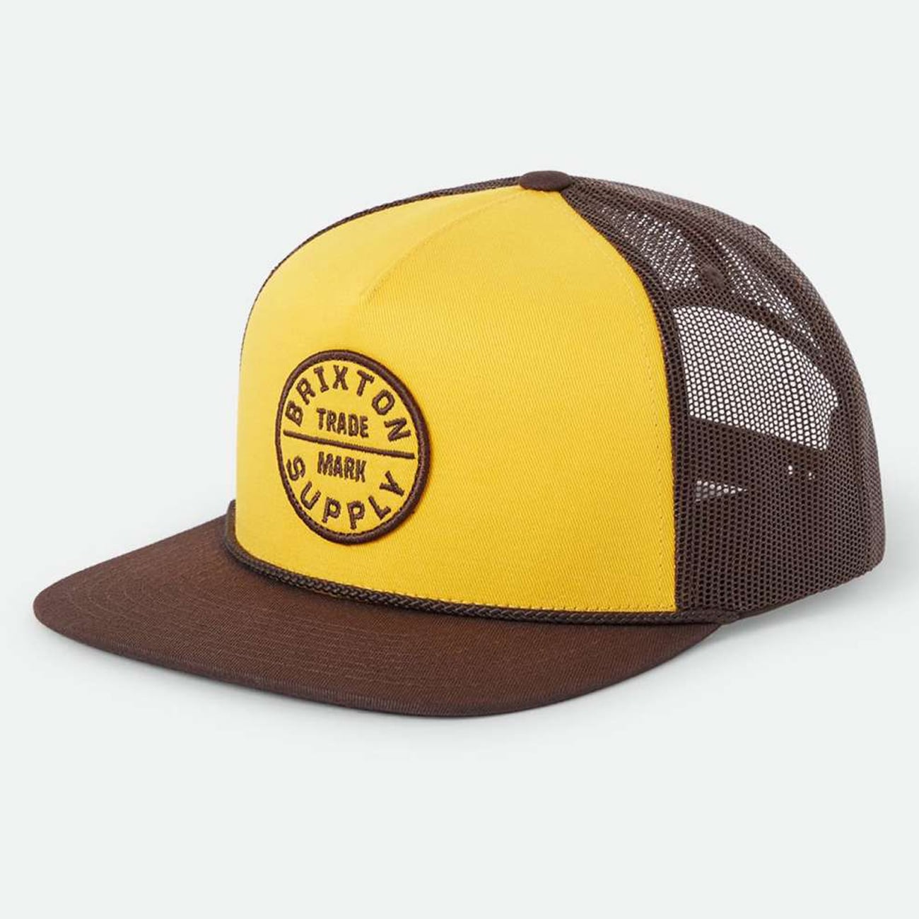 Unisex Brixton Brown/Yellow Brixton Oath MP Adjustable Trucker Hat