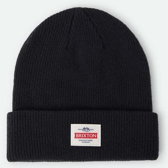 Unisex Brixton Black Trademark Cuffed Knit Hat