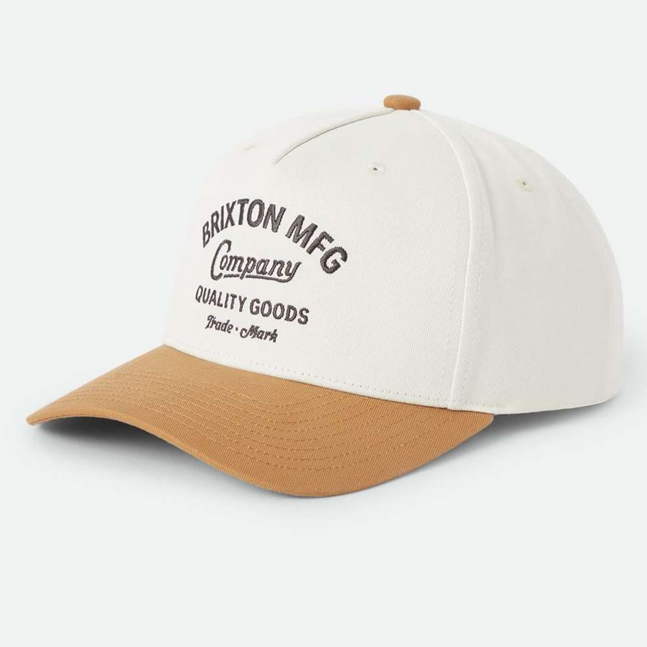 Unisex White/Tan Brixton Stratton Snapback Hat