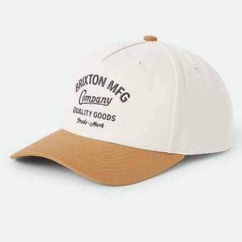 Unisex White/Tan Brixton Stratton Snapback Hat