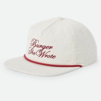 Unisex Brixton White Brixton Burger She Wrote Snapback Hat