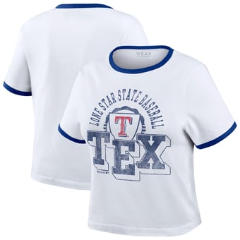 Women's WEAR by Erin Andrews  White Texas Rangers Ringer Baby T-Shirt