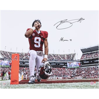 Bryce Young Alabama Crimson Tide Autographed 16" x 20" Kneeling Stadium View Photograph with "Heisman 21" Inscription