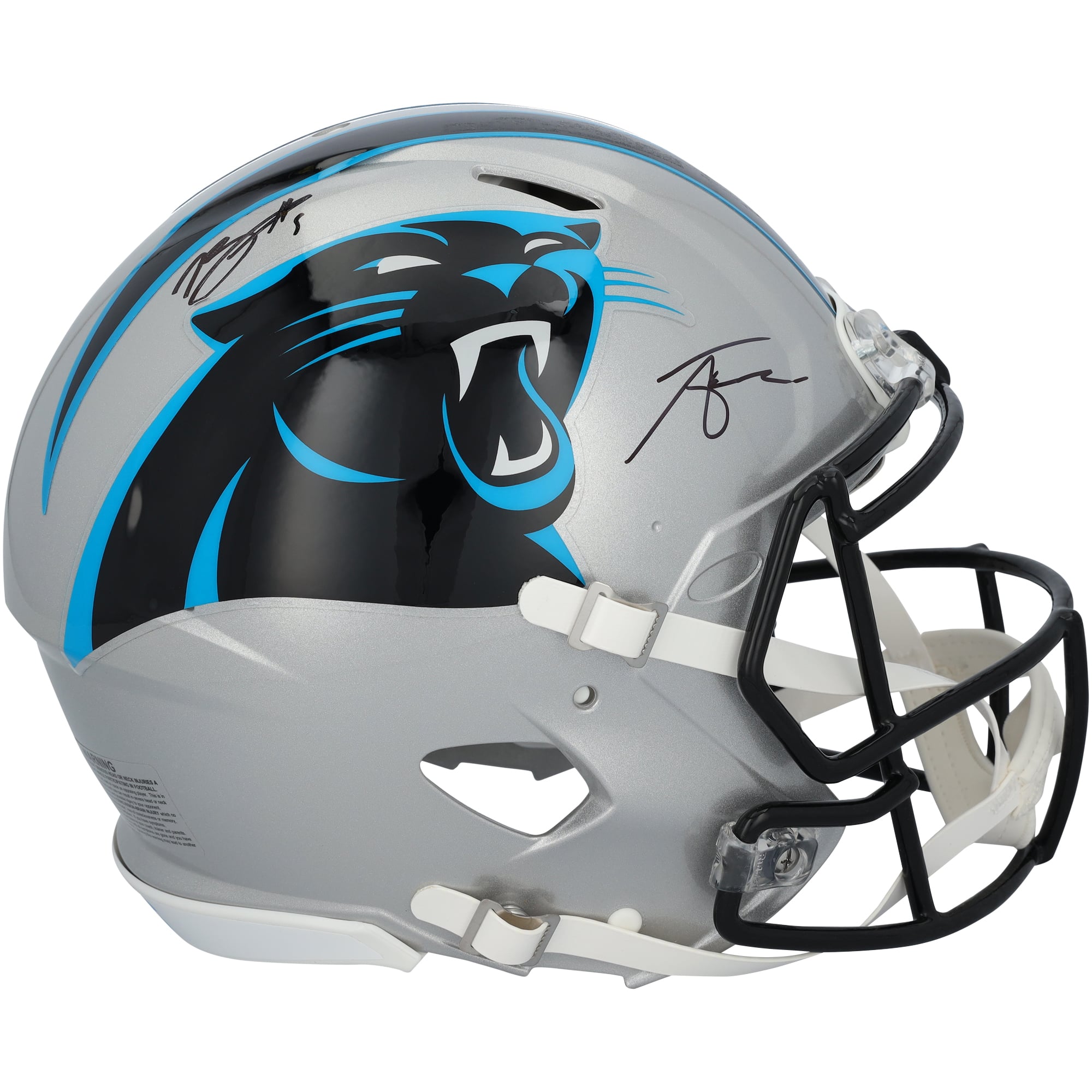 Bryce Young & Tetairoa McMillan Carolina Panthers Autographed Riddell Speed Authentic Helmet
