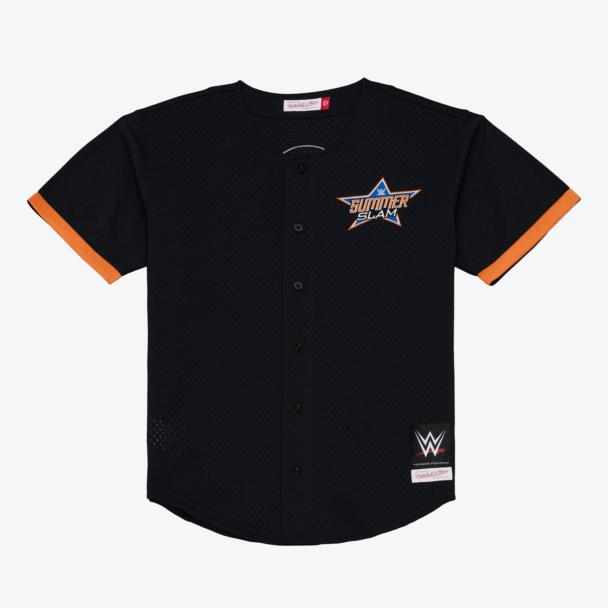 Men's Mitchell & Ness Black SummerSlam 2026 Mesh Baseball Jersey