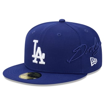 Men's New Era Royal Los Angeles Dodgers Side Script 59FIFTY Fitted Hat