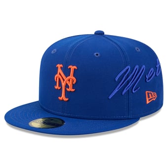 Men's New Era Royal New York Mets Side Script 59FIFTY Fitted Hat