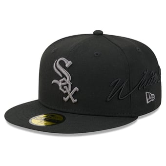 Men's New Era Black Chicago White Sox Side Script 59FIFTY Fitted Hat