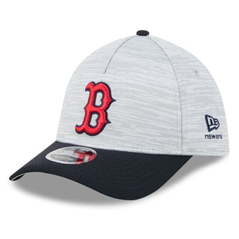 Men's New Era  Gray/Navy Boston Red Sox Tech 39THIRTY A-Frame Flex Hat