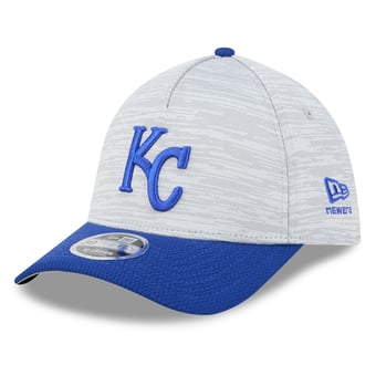 Men's New Era  Gray/Royal Kansas City Royals Tech 39THIRTY A-Frame Flex Hat