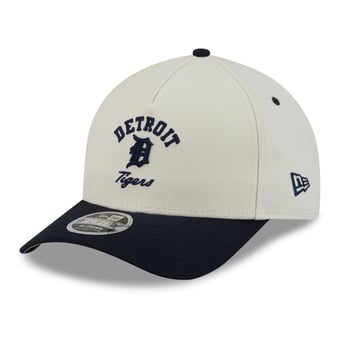 Men's New Era Natural/Navy Detroit Tigers Arch 9FORTY A-Frame M-Crown Adjustable Hat